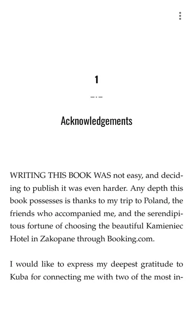Nicole Barlow’s book Hani’s Assassin open in the e-reader on a phone, at the start of chapter 1