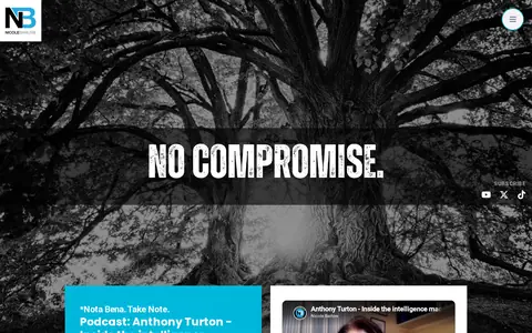 Thumbnail of Nicole Barlow’s author website, nicole-barlow.com, on desktop: the ‘No compromise.’ homepage